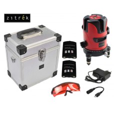 Построитель лазерных плоскостей самовыравнивающийся ZITREK LL4V1H-2Li-MC (5 линий, красный лазер, 2 литиевых аккумулятора, металлический кейс) 065-0187