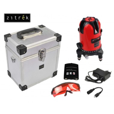 Построитель лазерных плоскостей самовыравнивающийся ZITREK LL1V1H-Li-MC (2 линии, красный лазер, литиевый аккумулятор, металлический кейс) 065-0186